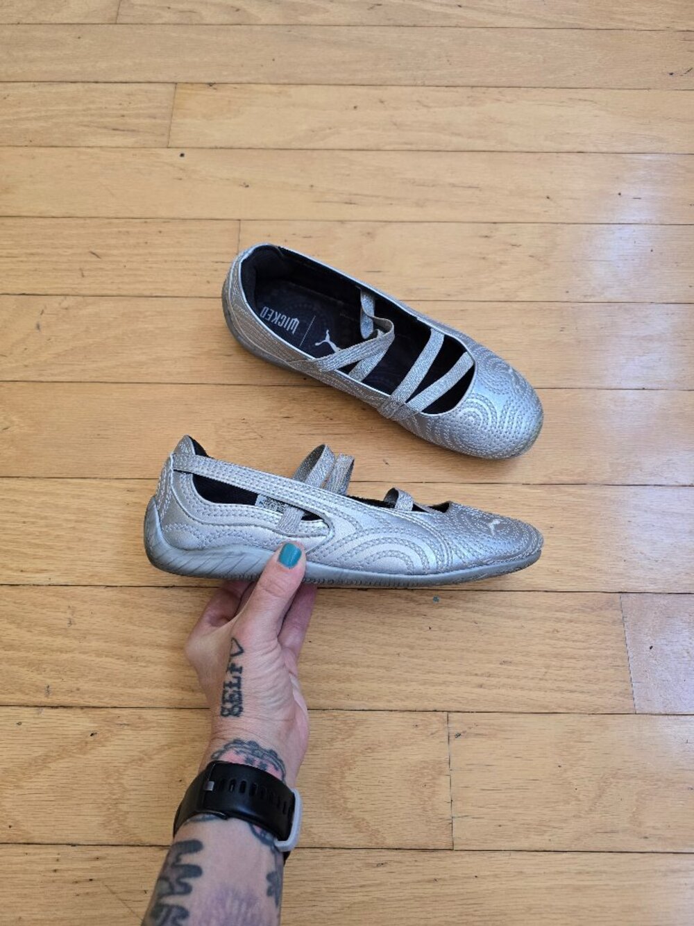 Puma x Wicked | SpeedCat Metallic Silver Mary Jane Sneakerinas | WMS 6.5